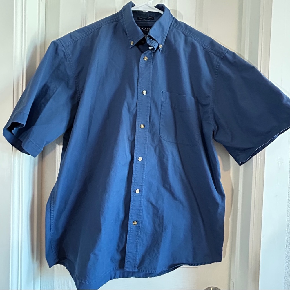 Ivy Crew‎ Classics Wrinkle Resistant Navy Blue Button-Down Shirt, Size Large